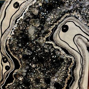 9x12 Black Shining Beauty epoxy resin art painting